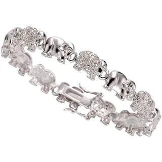 FIRETTI Armband »Schmuck Geschenk Silber 925 Armschmuck Armkette Elefanten«, mit Zirkonia (synth.) silberfarben