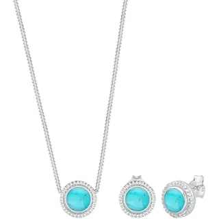 Elli Schmuckset Vintage Boho Howlith Anhänger Trend 925 Silber silberfarben Damen