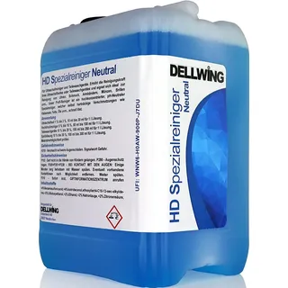 DELLWING Ultraschallreiniger Konzentrat für Brillen, Schmuck, Münzen, Zähne, Zahnspangen, Uhren - Flüssigkeit für Ultraschallbad und hartnäckige Verschmutzungen wie Fette und Öle – 5 Liter Kanister