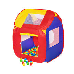 Piscine à balles Cabane Maison Tente Pop-Up de Jeux pour Enfant 86 cm x 84 cm x 102 cm Multicolore