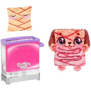 Cookeez Makery Toasties. Spielzeug-Toaster mit süß duftendem Überraschungsplüschtieren zum sammeln. Spielzeug-Brot hineinstecken und EIN Überraschungsplüschtier springt heraus!