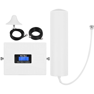 Signal Booster Kit Telefon Signalverstärker Handy Signal Booster Mobile Signal Repeater Tri Band Signal Booster Repeater mit Zylinderantenne Omnidirektionale Deckenantenne 2G 3G 4G Handy