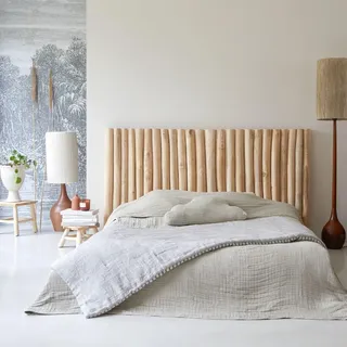 Tikamoon Kopfteil Bett Treibholz Teakholz helles Holz Schlafzimmer 180 River Neu Tikamoon
