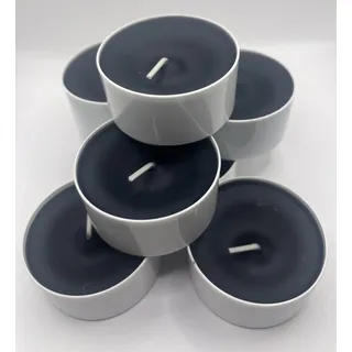 Maxi Teelichter Jumbo Teelichter im weißen Acrylcup Sonderedition extra elegante Variante (schwarz, 10)