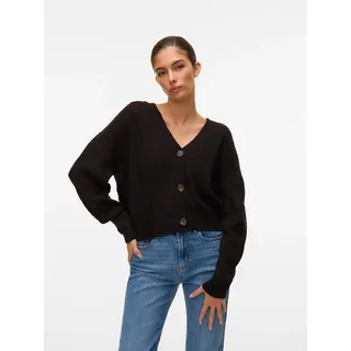 Vero Moda »VMLEA LS V-NECK CUFF CARDIGAN Noos mit Knopfleiste schwarz