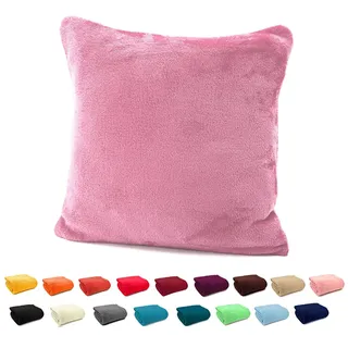 heimtexland ® Flanell Kuschel Kissen Super Soft Dekokissen Plüsch Typ380 Kissenhülle Woodrose 40x40 cm