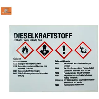 TRIZERATOP Warnschild Dieselkraftstoff 10 x 7,5 cm bunt