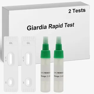 ZHUNPOCT 2X Giardien Schnelltest für Hunde und Katzen – Heimtest zur Giardien-Erkennung im KOT – Ergebnis in 15 Minuten – Einfache Anwendung