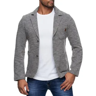 Reslad Stricksakko Reslad Herren Strick Sakko Blazer Strick-Jacke RS-1421 sportliches Stricksakko Sakko Blazer grau XL