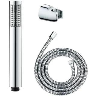 Wenko Handbrause Basic Line Duschkopf Set Wanne, 3-teilig, klassische Stab-Handbrause