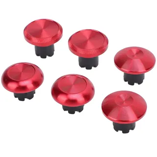 Metall-Thumbsticks, Austauschbare Analoge Thumbsticks für Edge, Pro Elite, Pro Controller. Strukturiertes Design, Inklusive 2 Standardkappen, 2 Low-Dome-Kappen, (Rot)