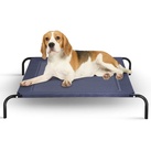 Hundebett Metall Sommer, Hundeliege Garten, Haustier Liegeplatz draussen, Hundesofa Schlafplatz Outdoor, Haustierbett Hund belastbar bis 45kg - Grau