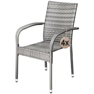CASARIA Gartenstuhl 56 x 60 x 90 cm grau 4 St.