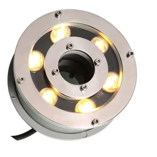 WZYJLyds LED Ring Brunnen Beleuchtung Licht, Einbaustrahler Unterwasser, LED-Ring-Brunnen-Unterwasserlicht, 6W IP68 wasserdichte Tauchlicht-Brunnen-Lampe, 7 Farben(Kaltes Weiß,24V)