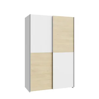 Forte Schwebetürenschrank Schach&Matt 120 x 190 cm Dekor Weiß