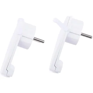 Malloy 2 Stück Weißer Schuko-Winkelstecker Flach, Schuko-Flachstecker 250 V (16 A), Schuko-Stecker, Schukostecker Flach, EU-Stecker Zubehör