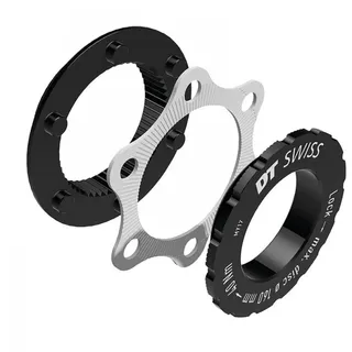 DT Swiss Adapter is (6-Loch) Road QR, TA9, TA12 schwarz/silber