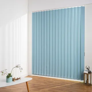 LIEDECO Lamellenvorhang »Lamellenvorhang Vertikalanlage Verdunkelung - 127 mm Lamelle«, (1 St.), Kürzbare Vertikalanlage Verdunkelung Liedeco hellblau