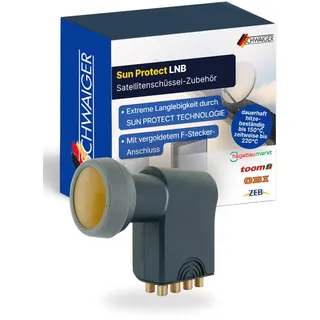 SCHWAIGER Octo LNB digital Sun Protect I Low Noise Blockconverter für 8 Teilnehmer I ohne Multischalter betreibbar I extrem wetterfest für störungsfreien SAT-Empfang I anthrazit