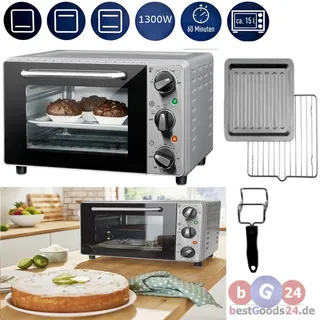Backofen Mini 3in1 1300W - 15L Backautomat - Grill Pizzaofen Timer Aufwärmen NEU
