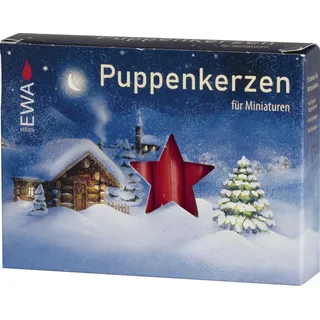 Puppenkerzen Rot 20 Stück BxHxT 1x6,5x1cm NEU Wachskerze Tischpyramide