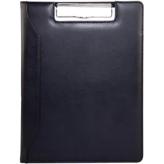Monolith Schreibmappe DIN A4 schwarz, Klemmbrettmappe aus Kunstleder mit Klemmbrett 24x32x2 cm