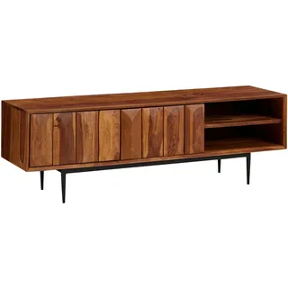 FineBuy TV Schrank FineBuy Lowboard 123x42x35 cm Holz Fernsehkommode Fernsehschrank