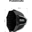 Multiblitz Octagon Softbox Ø40cm Mini Bowens Lichtformer Fotostudio Fotolicht (Softbox, 40 cm), Softbox + Reflektor