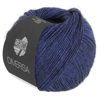 LANA GROSSA DIVERSA Häkelwolle, 210 m (leichtes Baumwoll-Mischgarn mit zartem Mélange-Effekt), 50 g blau