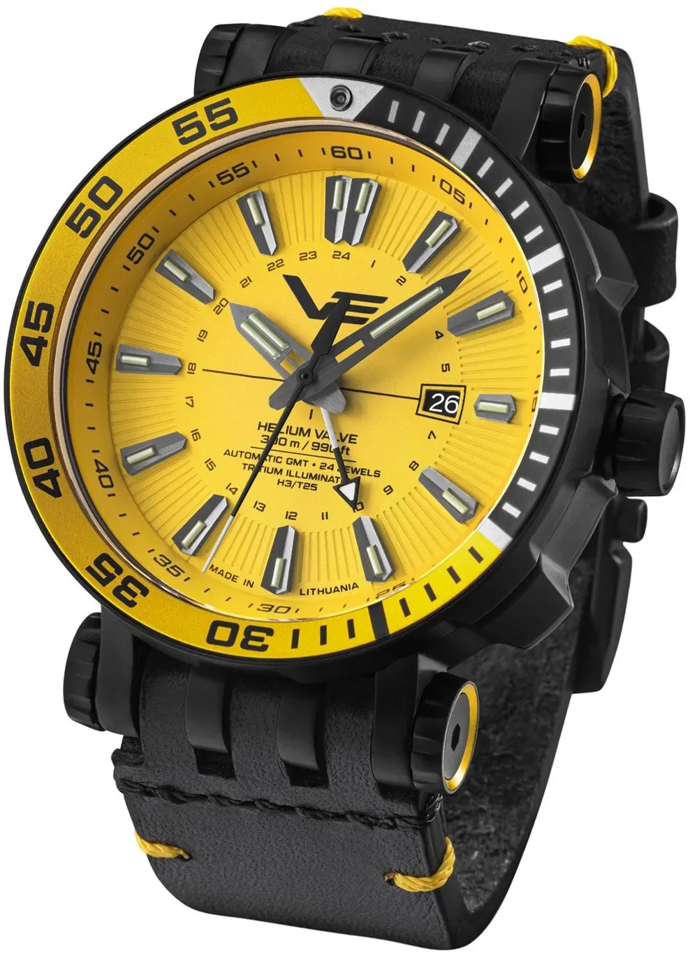 Vostok Europe NH34-575C719_YLW Herrenuhr GMT Energia Rocket Gelb 2 Bänder