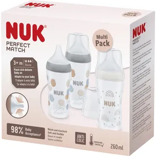 NUK Perfect Match Temperature Control 3er-Set, ab 3 Monate, 260 ml - 3.0 Stück