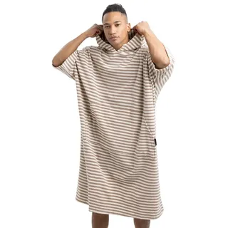 HOMELEVEL Bademantel Badeponcho Unisex aus 100% Baumwolle für Erwachsene mit Kapuze, Baumwolle beige