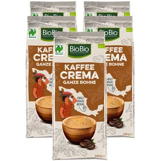 Minges BioBio Röstkaffee Mexico ganze Bohnen 500 g, 5er Pack