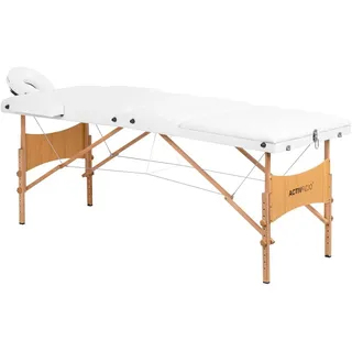 Klappbarer Activfyzio Lux 3-Segment Massagestuhl Aus Holz – Weiss 190X70