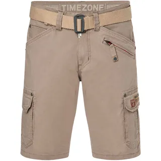 Timezone Herren Cargo Bermuda Shorts REGULAR RYKERTZ Regular Fit String Beige 6034 Normaler Bund Reißverschluss W 31