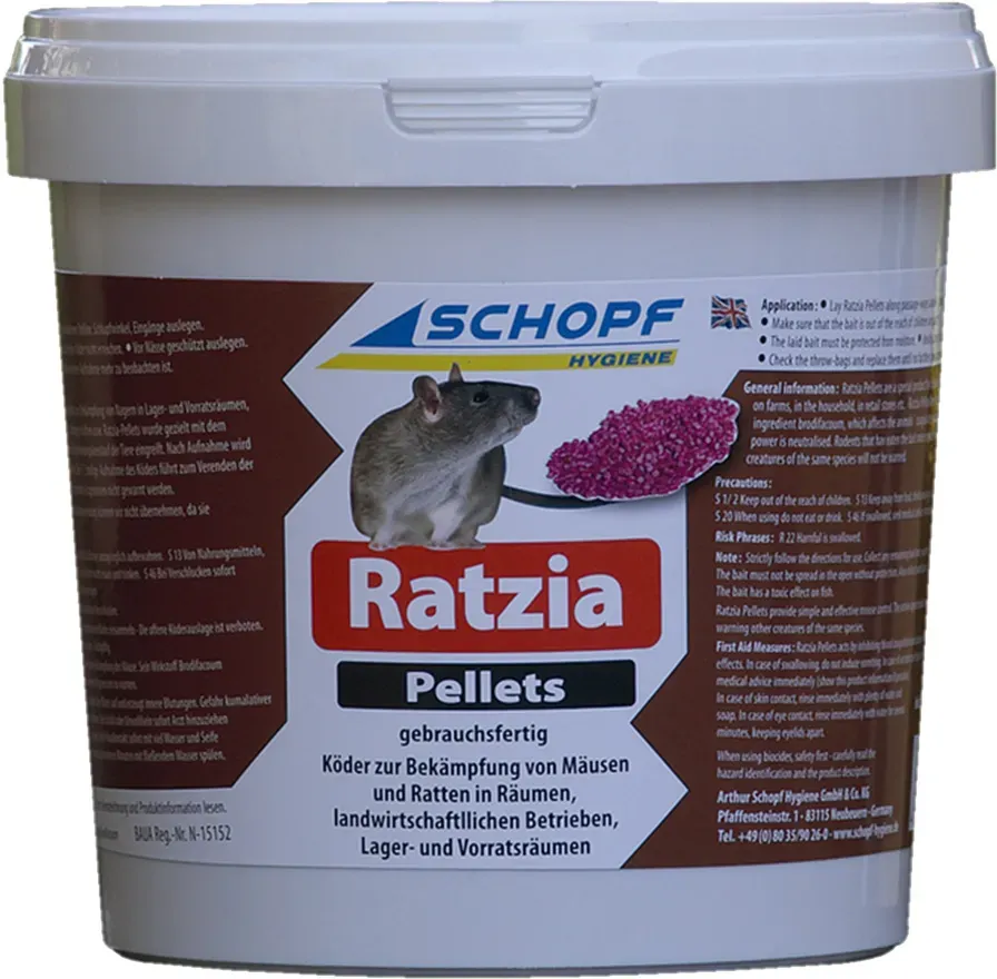 Schopf Ratzia Pellets Mäuse Rattenköder 1 kg (ACHTUNG VERSANDDAUER 100 Tage)