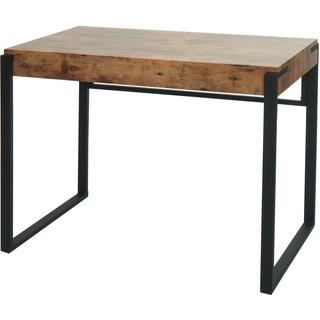 Mendler Konsolentisch HWC-L53, Telefontisch Arbeitstisch Beistelltisch Ablagetisch, Metall 80x100x54cm - dunkle Wildeiche