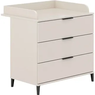 Home Affaire Wickelkommode »ARI, 3 Schubladen«, inklusive Wickelaufsatz, Schubladen mit Soft-Close-Funktion, 94,7 cm, beige