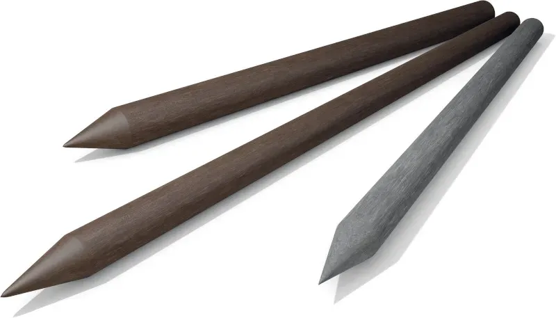 MR-Zaun Rundpfosten aus hanit® Recyclingkunststoff, Grau, 1.500 mm, Mindestabnahme: 165 Stk.